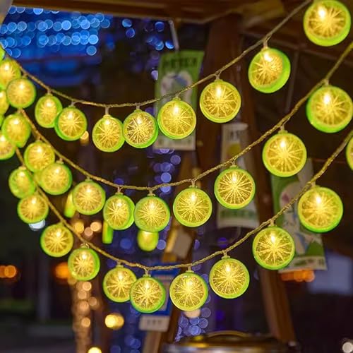 ENLACE Lichterkette Zitronen, 1,5M 10 LED Limetten Lichterkette Batteriebetrieben, Zitronenlicht für Terrasse, Camping, Schlafzimmer, Party, Hochzeit, Garten, Weihnachtsdekor, Innen und Außen ENLACE Lichterkette Zitronen, 1,5M 10 LED Limetten Lichterkette Batteriebetrieben, Zitronenlicht für Terrasse, Camping, Schlafzimmer, Party, Hochzeit, Garten, Weihnachtsdekor, Innen und Außen von ENLACE