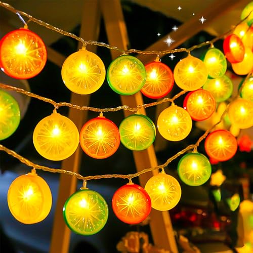 ENLACE Lichterkette Zitronen Deko, 3M 20 LED Zitronenscheiben Lichterkette Batteriebetrieben, Limetten + Orangenscheiben + Zitronen Mischen, Zitronenlicht für Terrasse, Schlafzimmer, Party, Hochzeit ENLACE Lichterkette Zitronen Deko, 3M 20 LED Zitronenscheiben Lichterkette Batteriebetrieben, Limetten + Orangenscheiben + Zitronen Mischen, Zitronenlicht für Terrasse, Schlafzimmer, Party, Hochzeit von ENLACE