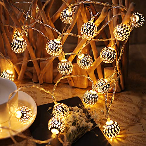 ENLACE Marokkanische LED-Lichterkette, 1,5m, 10 Kugeln, Warmweiß, Batteriebetrieben ENLACE Marokkanische LED-Lichterkette, 1,5m, 10 Kugeln, Warmweiß, Batteriebetrieben von ENLACE