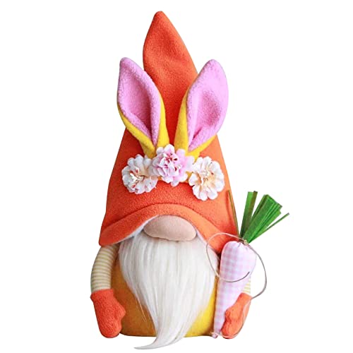 ENLACE Ostern Frühling Wichtel, Handgemachte Plüsch Puppen, Ostern Hasen Ohren Puppen Dolls, Wichtel Ostern Heimdekoration, für Tischdekoration Deko Osterdekoration Frühling, Orange ENLACE Ostern Frühling Wichtel, Handgemachte Plüsch Puppen, Ostern Hasen Ohren Puppen Dolls, Wichtel Ostern Heimdekoration, für Tischdekoration Deko Osterdekoration Frühling, Orange von ENLACE