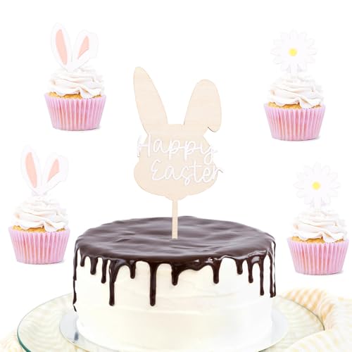 ENLACE Ostern Tortendeko Hasen Cupcake Topper,5 Stück Holz Hasenohren Cake Topper Ostern,Acryl Blumen Muffin Deko Ostern,Oster Deko Kuchen, Happy Easte Kuchen Deko für Ostern Party Deko Geburtstag ENLACE Ostern Tortendeko Hasen Cupcake Topper,5 Stück Holz Hasenohren Cake Topper Ostern,Acryl Blumen Muffin Deko Ostern,Oster Deko Kuchen, Happy Easte Kuchen Deko für Ostern Party Deko Geburtstag von ENLACE