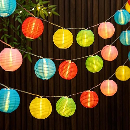 ENLACE Papierlaterne Lichterkette, 10 LED-Laternen, 2 Meter, Mehrfarbig, 7,5 cm Durchmesser ENLACE Papierlaterne Lichterkette, 10 LED-Laternen, 2 Meter, Mehrfarbig, 7,5 cm Durchmesser von ENLACE