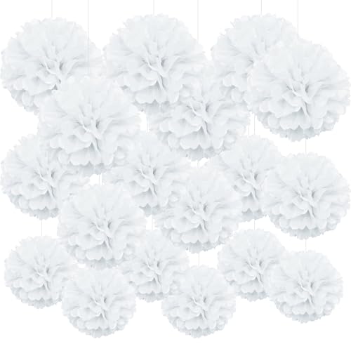 ENLACE Pompons Deko Weiß, 18 Stück Weiss Deko Seidenpapier Pompons, Hochzeitsdeko, Dekorpapier Blumenpuscheln Papier, Weiß Seidenpapier Pom Poms für Hochzeitsdeko Geburtstag Taufe Konfirmation Deko ENLACE Pompons Deko Weiß, 18 Stück Weiss Deko Seidenpapier Pompons, Hochzeitsdeko, Dekorpapier Blumenpuscheln Papier, Weiß Seidenpapier Pom Poms für Hochzeitsdeko Geburtstag Taufe Konfirmation Deko von ENLACE