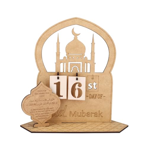 ENLACE Ramadan Kalender, Eid Mubarak Adventskalender, DIY Ramadan aus Holz Countdown Kalender Ornament, Ramadan Geschenke für Kinder, 30-Tage Countdown Kalender für Ramadan Eid Mubarak von ENLACE