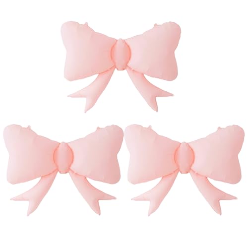 ENLACE Schleifen Luftballons Rosa, 3 Stück Schleife Folienballon Geburtstag Mädchen, XXL Rosa Schleife Ballons Babyparty, Folienballon Hochzeit Deko, Schleifen Prinzessin Geburtstag Deko Ballon von ENLACE