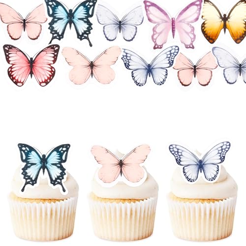 ENLACE Essbare Schmetterlinge Deko Torte, 48 Stück Tortendeko Schmetterlinge Essbar, Bunt 2D Schmetterling Cupcake Deko Essbar, Kuchendeko Schmetterling Esspapier, Tortendeko Geburtstag, Hochzeit ENLACE Essbare Schmetterlinge Deko Torte, 48 Stück Tortendeko Schmetterlinge Essbar, Bunt 2D Schmetterling Cupcake Deko Essbar, Kuchendeko Schmetterling Esspapier, Tortendeko Geburtstag, Hochzeit von ENLACE