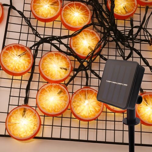 ENLACE Solar LED Lichterkette, Zitronenscheiben-Design, 5m, 20 LEDs, 8 Modi, Orange ENLACE Solar LED Lichterkette, Zitronenscheiben-Design, 5m, 20 LEDs, 8 Modi, Orange von ENLACE