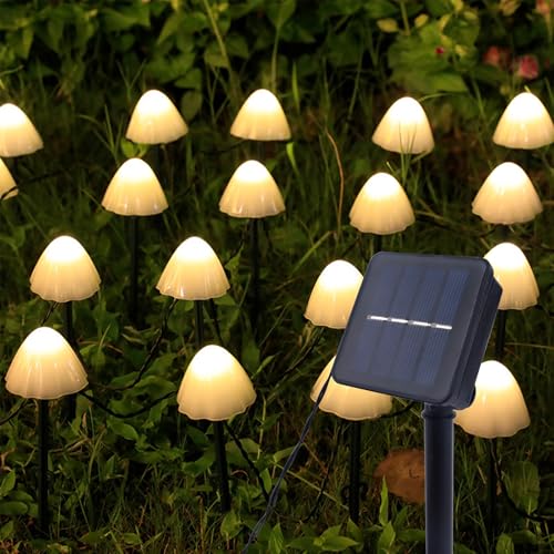ENLACE Solar Pilze Lichterkette Aussen, 3,5M 10 LED Solar Garten Pilzlampe Außen, 8 Beleuchtungsmodi, Gartenleuchten Dekoration für Garten Rasen Balkon Terrasse Hochzeit Party Deko, Warmweiß ENLACE Solar Pilze Lichterkette Aussen, 3,5M 10 LED Solar Garten Pilzlampe Außen, 8 Beleuchtungsmodi, Gartenleuchten Dekoration für Garten Rasen Balkon Terrasse Hochzeit Party Deko, Warmweiß von ENLACE