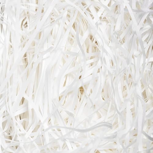 Geschreddertes Seidenpapier für Geschenkboxen, Geschenktüten, Körbe und Verpackungen, 1 kg (weiß) von ENOCENT
