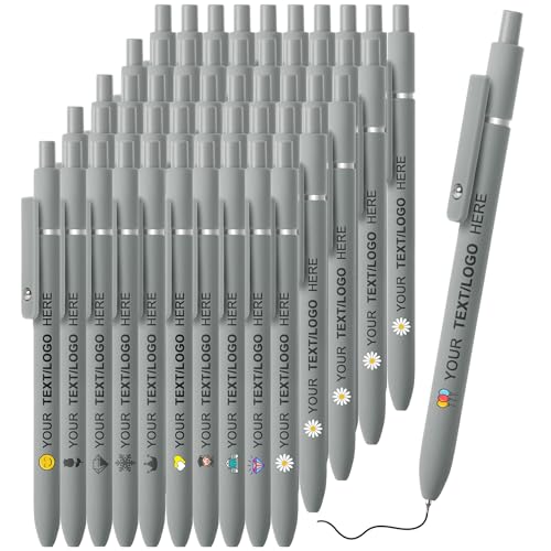 ENOMY 50 PC Kugelschreiber Personalisiert mit Logo/Text Kugelschreiber in Bulk Schwarz Werbekugelschreiber für Unternehmen Büros Hochschulen für Weihnachten Geburtstag Grau ENOMY 50 PC Kugelschreiber Personalisiert mit Logo/Text Kugelschreiber in Bulk Schwarz Werbekugelschreiber für Unternehmen Büros Hochschulen für Weihnachten Geburtstag Grau von ENOMY