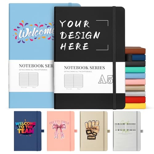 ENOMY Personalisiert Notizbuch A5 Tagebuch Liniertes Personalisiertes Notizheft mit Logo/Text Hardcover-Notizbuch für Büro Schule Schwarz ENOMY Personalisiert Notizbuch A5 Tagebuch Liniertes Personalisiertes Notizheft mit Logo/Text Hardcover-Notizbuch für Büro Schule Schwarz von ENOMY