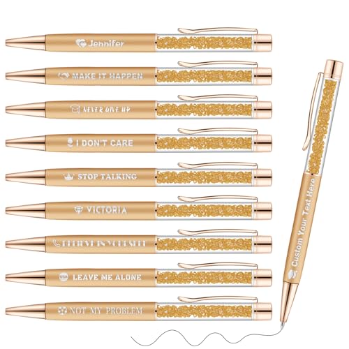 ENOMY Personalisiert Stifte mit Namen/Text/Logo Kugelschreiber in Großen Mengen Schwarze Tinte Gravierte Kugelschreiber mit Gravur Anpassung für Markenmarketing Büros Abschlussgeschenke Gold ENOMY Personalisiert Stifte mit Namen/Text/Logo Kugelschreiber in Großen Mengen Schwarze Tinte Gravierte Kugelschreiber mit Gravur Anpassung für Markenmarketing Büros Abschlussgeschenke Gold von ENOMY