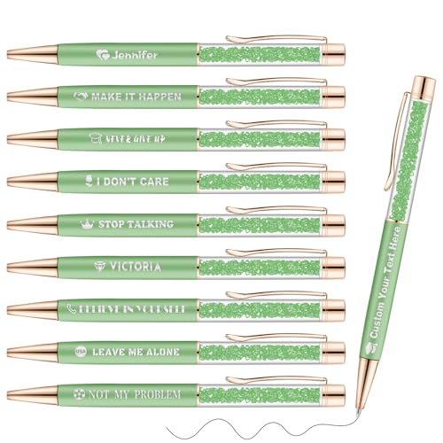 ENOMY Personalisiert Stifte mit Namen/Text/Logo Kugelschreiber in Großen Mengen Schwarze Tinte Gravierte Kugelschreiber mit Gravur Anpassung für Markenmarketing Büros Abschlussgeschenke Grün ENOMY Personalisiert Stifte mit Namen/Text/Logo Kugelschreiber in Großen Mengen Schwarze Tinte Gravierte Kugelschreiber mit Gravur Anpassung für Markenmarketing Büros Abschlussgeschenke Grün von ENOMY