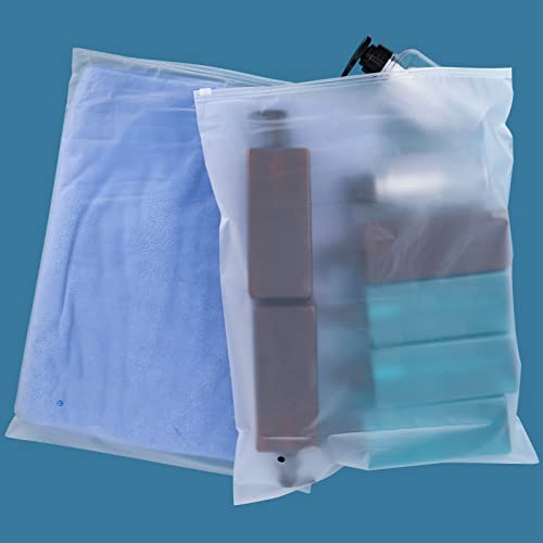 ENPOINT Kleiderverpackungsbeutel für Versand, 50 Stück, 25,4 x 33 cm, mattiert, mit Reißverschluss, Plastikbeutel für Kleidung, transparente Kunststoff-Bekleidungsbeutel zum Verpacken von T-Shirts, von ENPOINT