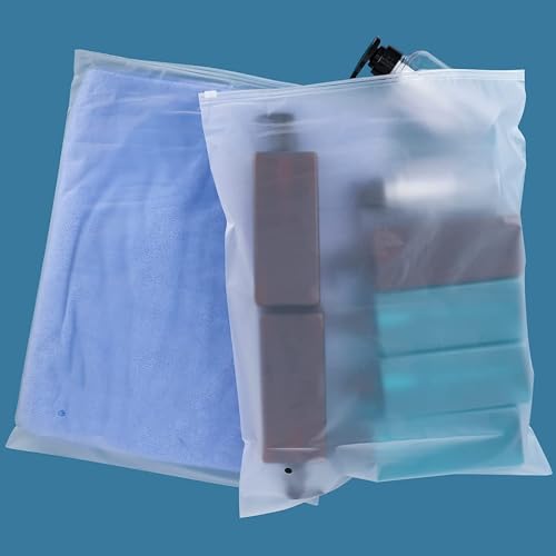 ENPOINT 3 mm dicke Polybeutel, 35,6 x 50,8 cm, 50 Stück T-Shirt-Plastiktüten für Kleidung, kleine Unternehmen, mattiert, große Ziplock-Aufbewahrung mit Reißverschluss, Kissenbezügen, Belüftungslöchern von ENPOINT
