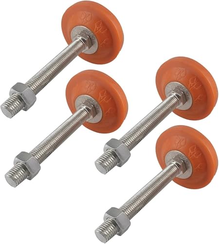 Nivellierfüße einstellbar 4 Stück Möbelbeine, Nivellierfüße mit fester Gummibasis, verstellbare Schraubfüße mit M8/M10/M12-Gewinde, vernickelter Kohlenstoffstahl(60xm12x100mm) von ENSDIEPLS