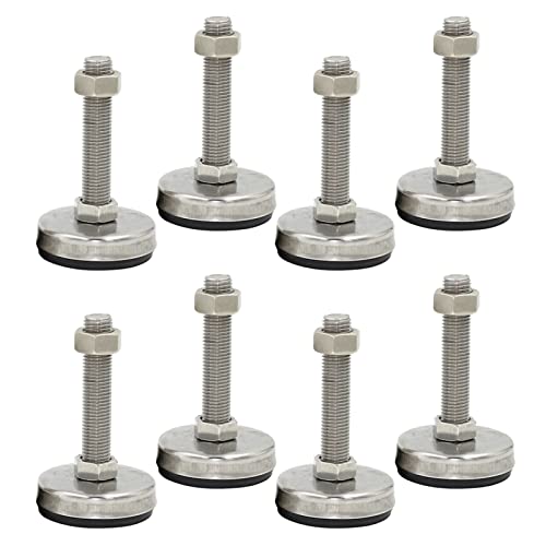 Nivellierfüße einstellbar 8er-Pack 65 mm Edelstahl-Nivellierfüße mit Schraube, verstellbare Möbelbeine, Nivellierer for Büromöbel und mechanische Geräte(M14x120mm) von ENSDIEPLS