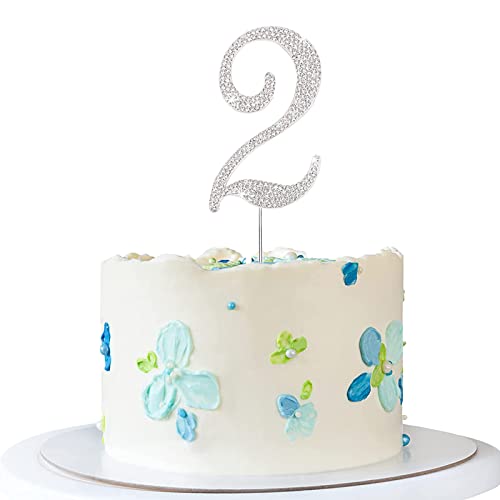 ENSTAB 0-9 Tortendeko Silber Strasssteine Happy Birthday Cake Topper Jahrestag Tortendeko (2), SHINY-10 von ENSTAB