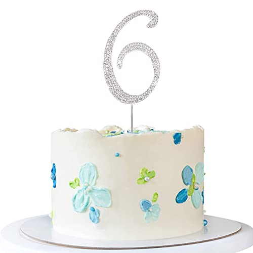 ENSTAB 0-9 Tortendeko Silber Strasssteine Happy Birthday Cake Topper Jahrestag Tortendeko (6), SHINY-10 von ENSTAB
