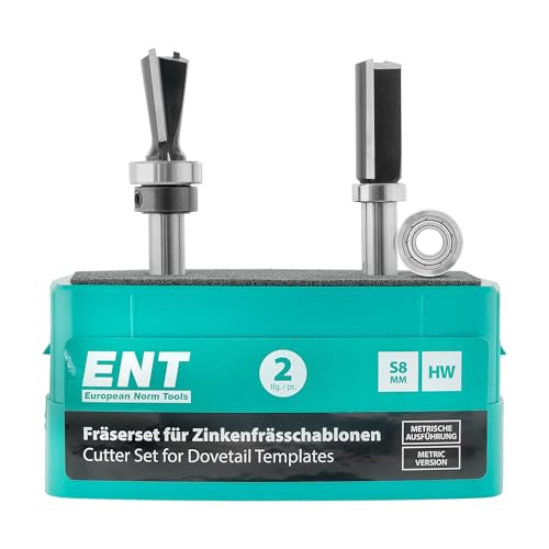 ENT 09043 2-tlg. Fräser-Set für metrische ENT-Frässchablone, für hochwertige Zinkenverbindungen ENT 09043 2-tlg. Fräser-Set für metrische ENT-Frässchablone, für hochwertige Zinkenverbindungen von ENT European Norm Tools