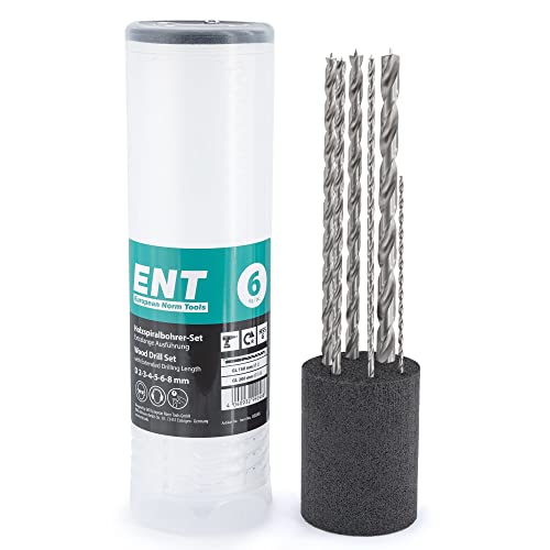 ENT 09246 6-tlg. Holzbohrer-Set HSS-G, Ø 2-8 mm, Nutzlänge 100/135 mm, Gesamtlänge 150/200 mm ENT 09246 6-tlg. Holzbohrer-Set HSS-G, Ø 2-8 mm, Nutzlänge 100/135 mm, Gesamtlänge 150/200 mm von ENT European Norm Tools