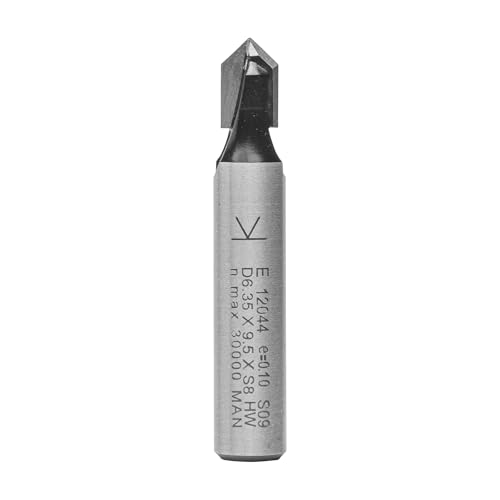 ENT 12044 V-Nutfräser und Schriftenfräser HW, Schaft (S) 8 mm, Durchmesser (D) 6,35 mm, NL 9,5 mm, E 90°, SL 32 mm von ENT European Norm Tools