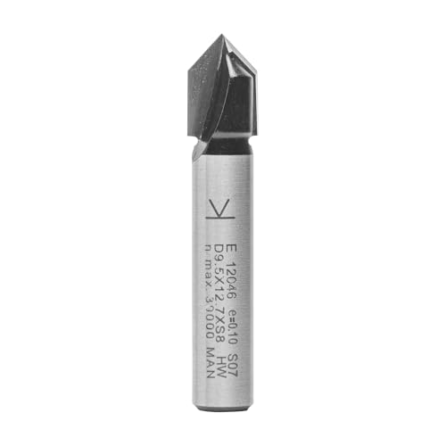 ENT 12046 V-Nutfräser und Schriftenfräser HW, Schaft (S) 8 mm, Durchmesser (D) 9,5 mm, NL 12,7 mm, E 90°, SL 32 mm von ENT European Norm Tools