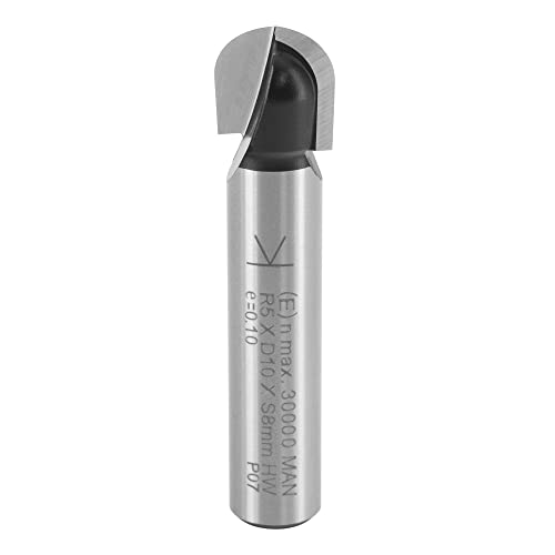 ENT 12284 Hohlkehlfräser HW, Schaft (S) 8 mm, Radius (R) 5 mm, (D) 10 mm, NL 9,5 mm, SL 32 mm von ENT European Norm Tools