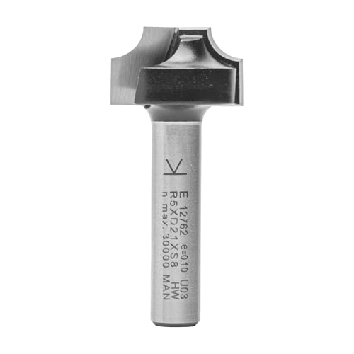 ENT 12762 Viertelstabfräser HW, Schaft (S) 8 mm, Durchmesser (D) 21 mm, NL 12 mm, R 5 mm, SL 32 mm von ENT European Norm Tools