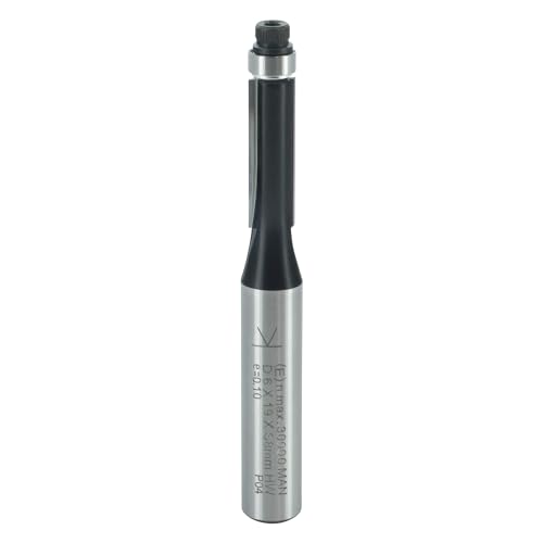 ENT 13579 Bündigfräser HW, Schaft (S) 8 mm, Durchmesser (D) 6 mm, NL 19 mm, GL 64 mm, SL 32 mm, mit Kugellager, Oberfräser für die Holzbearbeitung von ENT European Norm Tools