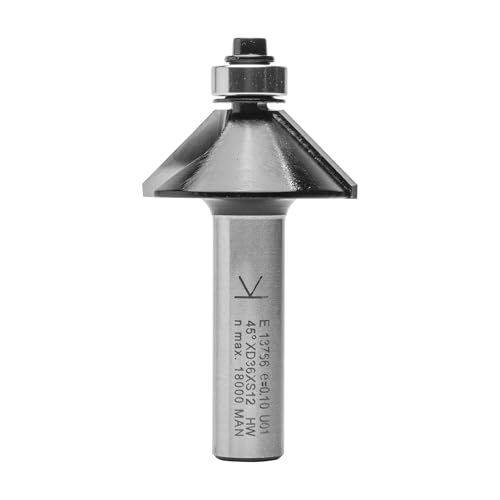 ENT 13766 Fasefräser HW, Schaft (S) 12 mm, Durchmesser (D) 36 mm, NL 11,6 mm, E 45°, SL 40 mm, mit Kugellager von ENT European Norm Tools