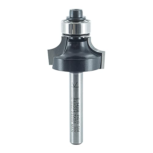 ENT 14208 Abrundfräser HW, Schaft (S) 6 mm, Durchmesser (D) 24,7 mm, NL 12,7 mm, R 6 mm, SL 32 mm, mit Kugellager von ENT European Norm Tools