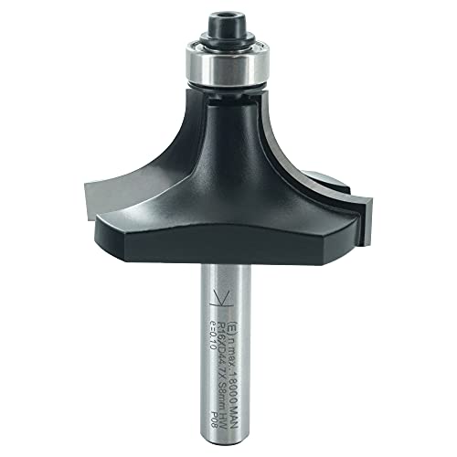 ENT 14302 Abrundfräser HW, Schaft (S) 8 mm, Durchmesser (D) 44,7 mm, NL 22 mm, R 16 mm, SL 32 mm, mit Kugellager von ENT European Norm Tools
