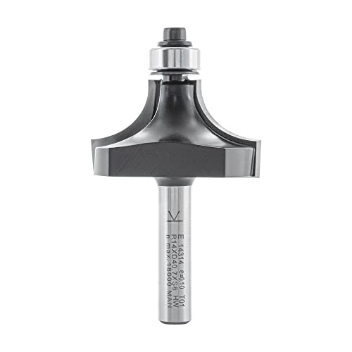 ENT 14314 Abrundfräser HW, Schaft (S) 8 mm, Durchmesser (D) 40,7 mm, NL 22 mm, R 14 mm, SL 32 mm, mit Kugellager von ENT European Norm Tools