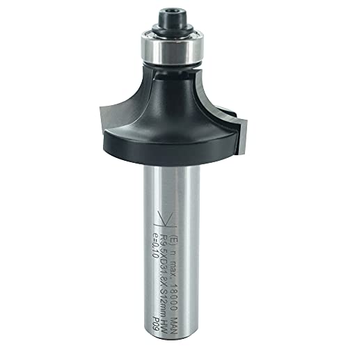 ENT 14374 Abrundfräser HW, Schaft (S) 12 mm, Durchmesser (D) 31,8 mm, NL 15,9 mm, R 9,5 mm, SL 40 mm, mit Kugellager von ENT European Norm Tools