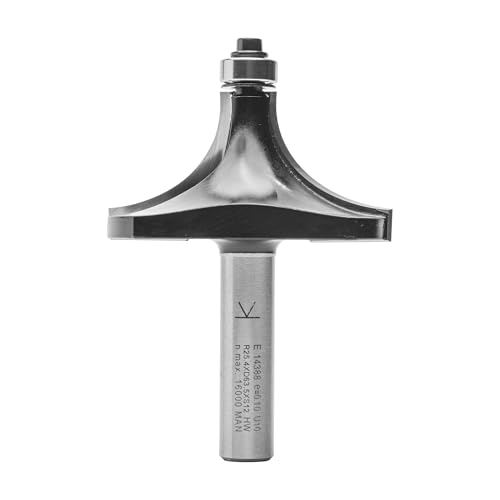 ENT 14388 Abrundfräser HW, Schaft (S) 12 mm, Durchmesser (D) 63,5 mm, NL 31,8 mm, R 25,4 mm, SL 45 mm, mit Kugellager von ENT European Norm Tools