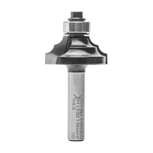 ENT 14500 Doppelradienfräser HW, Schaft (S) 8 mm, Durchmesser (D) 28,6 mm, NL 12,7 mm, R 4 mm, SL 32 mm, mit Kugellager von ENT European Norm Tools