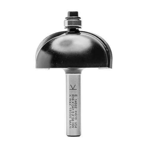 ENT 14682 Hohlkehlfräser HW, Schaft (S) 8 mm, Durchmesser (D) 41,5 mm, NL 19 mm, R 16 mm, SL 32 mm, mit Kugellager von ENT European Norm Tools