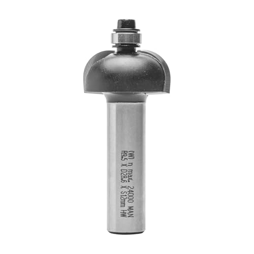 ENT 14734 Hohlkehlfräser HW, Schaft (S) 12 mm, Durchmesser (D) 28,6 mm, NL 12,7 mm, R 9,5 mm, SL 40 mm, mit Kugellager von ENT European Norm Tools