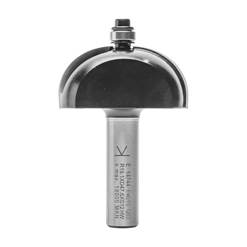 ENT 14744 Hohlkehlfräser HW, Schaft (S) 12 mm, Durchmesser (D) 47,6 mm, NL 22,2 mm, R 19 mm, SL 40 mm, mit Kugellager von ENT European Norm Tools