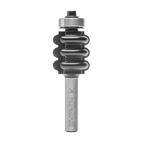 ENT 14860 Dekorativer Profilfräser HW, Schaft (S) 8 mm, Durchmesser (D) 22,2 mm, NL 25,4 mm, R 3,2 mm, SL 32 mm, mit Kugellager, konkav von ENT European Norm Tools
