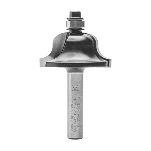 ENT 14962 Römischer Profilfräser HW, Schaft (S) 8 mm, Durchmesser (D) 34,9 mm, NL 16,6 mm, R 6,35 mm, SL 32 mm, mit Kugellager von ENT European Norm Tools