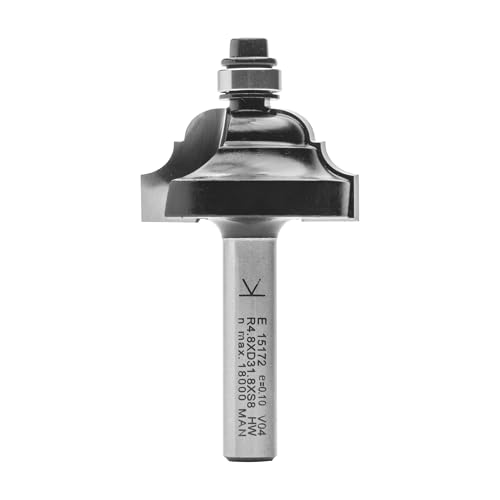 ENT 15172 Römischer Profilfräser Classic HW, Schaft (S) 8 mm, Durchmesser (D) 31,8 mm, NL 15,9 mm, R 4,8 mm, SL 32 mm, mit Kugellager von ENT European Norm Tools