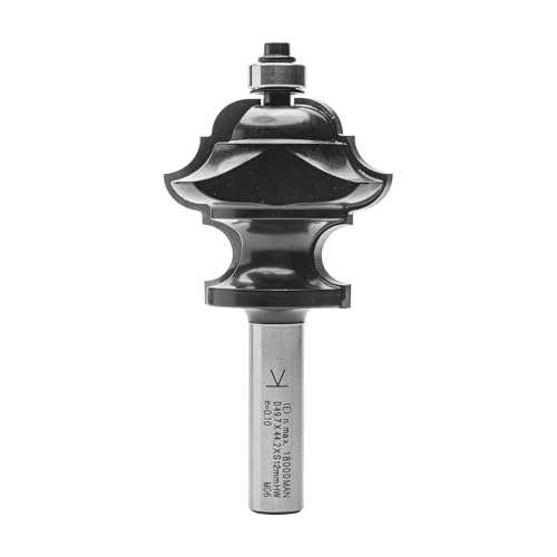 ENT 15540 Multiformfräser HW, Schaft (S) 12 mm, Durchmesser (D) 49,7 mm, NL 44 mm, R1 6 mm, R2 8 mm, R3 8 mm, SL 40 mm, mit Kugellager von ENT European Norm Tools