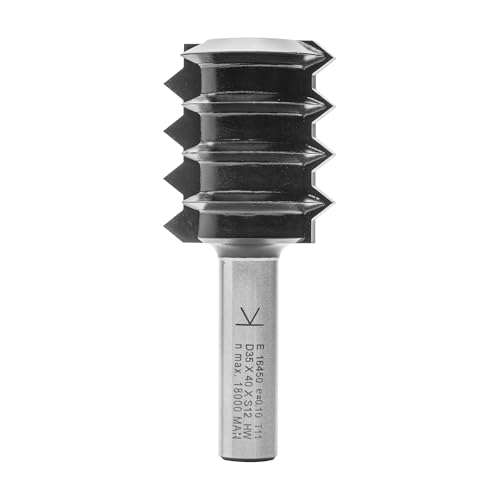 ENT 16450 Verleimfräser ''V'' Verzahnung HW, Schaft (S) 12 mm, Durchmesser (D) 35 mm, NL 40 mm, T 4 mm, M 4,76 mm, E 80°, SL 40 mm von ENT European Norm Tools