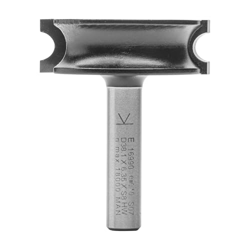 ENT 16990 Rundfräser Konvex HW, Schaft (S) 8 mm, Durchmesser (D) 38,1 mm, NL 6,35 mm, R 3,18 mm, SL 32 mm von ENT European Norm Tools
