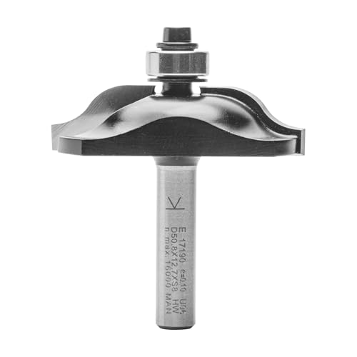 ENT 17190 Abplattfräser Karniesprofil HW, Schaft (S) 8 mm, Durchmesser (D) 50,8 mm, NL 12,7 mm, R 9,52 mm, T 19mm, SL 32 mm, mit Kugellager von ENT European Norm Tools