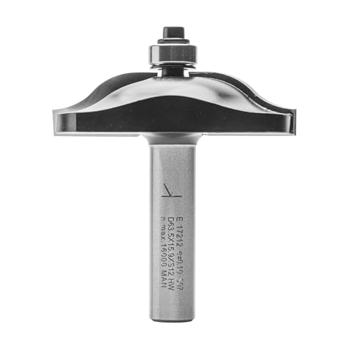 ENT 17212 Abplattfräser Karniesprofil HW, Schaft (S) 12 mm, Durchmesser (D) 63,5 mm, NL 15,9 mm, R 15,9 mm, T 25,4mm, SL 45 mm, mit Kugellager von ENT European Norm Tools