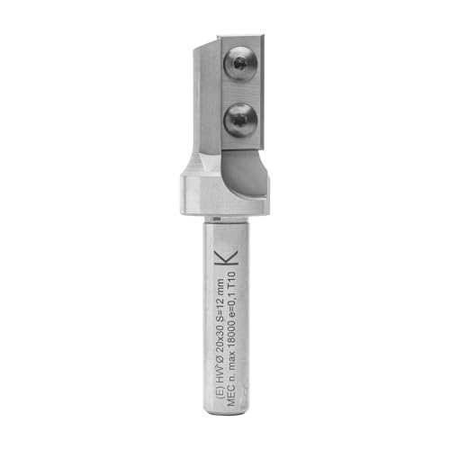 ENT 20182 Wendeplatten Nutfräser HW, Schaft (S) 12 mm, Durchmesser (D) 20 mm, NL 30 mm, Z1+1, GL 82 mm von ENT European Norm Tools