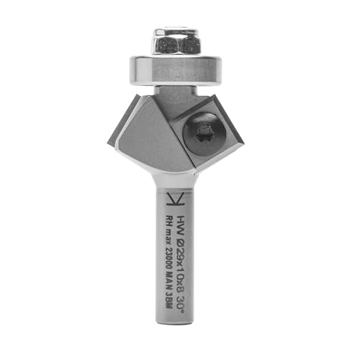 ENT 20292 Wendeplatten Fasefräser HW, Schaft (S) 8 mm, Durchmesser (D) 29 mm, NL 12 mm, E 30°, mit Kugellager von ENT European Norm Tools